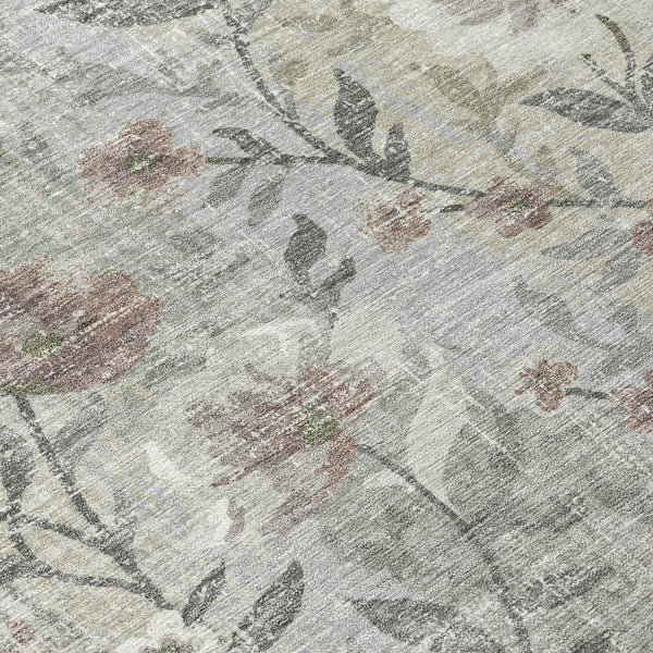 HomeRoots 5' X 8' Beige Sage And Brown Floral Area Rug - Durable, Washable, Stylish for Indoor & Outdoor Use 690616