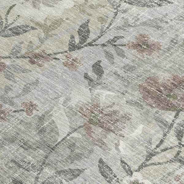 HomeRoots 9' X 12' Beige Sage And Brown Floral Area Rug - Stylish, Washable, Durable for Indoor/Outdoor Use 690619