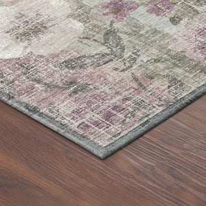 HomeRoots 5' X 8' Blush Silver & Mauve Floral Area Rug - Durable, Washable, Stylish for Indoor & Outdoor Use 690622