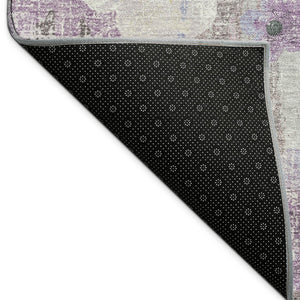 HomeRoots 10' Lilac Ivory & Beige Floral Area Rug - Washable, Durable, Perfect for Indoor & Outdoor Spaces! 690632
