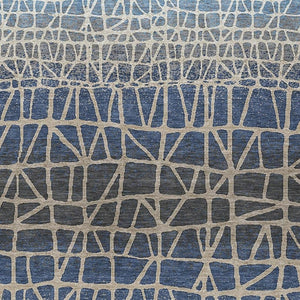 HomeRoots 8' X 10' Stylish Blue Beige Gray Geometric Indoor Outdoor Rug – Durable, Washable, Versatile Design 690648