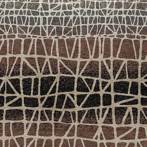 HomeRoots 5' Geometric Washable Area Rug in Brown, Black & Gray – Durable, Stylish for Indoor & Outdoor Use 690652