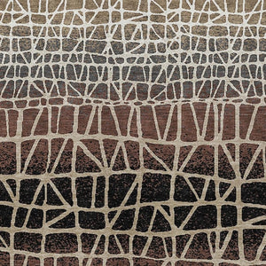 HomeRoots 9' Geometric Washable Area Rug - Stylish Brown, Black & Gray Design for Indoor & Outdoor Spaces! 690655