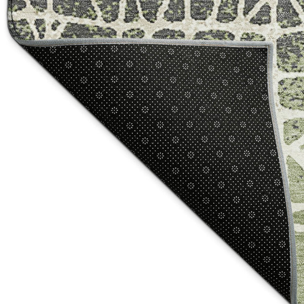 HomeRoots 10' Geometric Washable Area Rug in Fern Green, Brown & Beige - Indoor/Outdoor Durability & Style! 690668