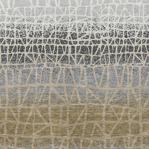 HomeRoots 5' Modern Geometric Gray Beige Ivory Washable Area Rug for Indoor & Outdoor Spaces, 5x8 ft 690676