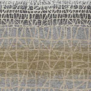 HomeRoots 8' X 10' Modern Gray Beige Ivory Geometric Washable Area Rug for Indoor Outdoor Versatile Use 690678