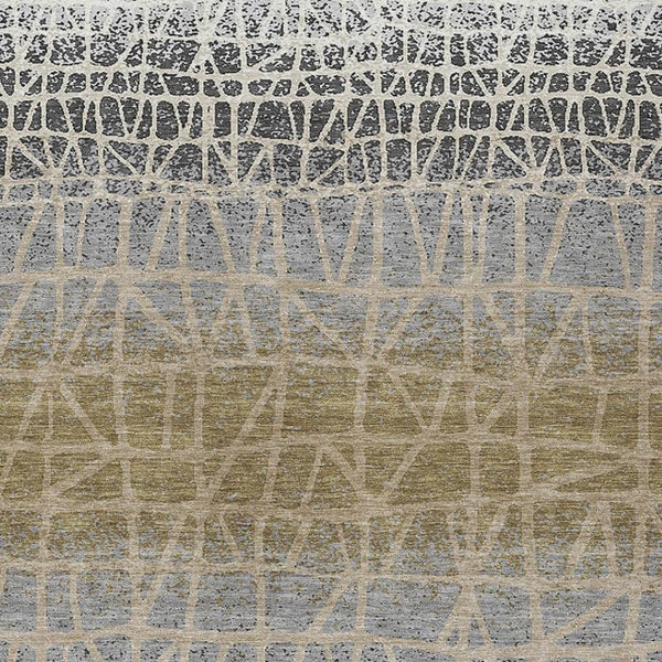 HomeRoots 8' X 10' Modern Gray Beige Ivory Geometric Washable Area Rug for Indoor Outdoor Versatile Use 690678