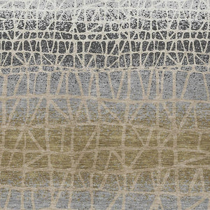 HomeRoots 9' X 12' Geometric Washable Area Rug - Stylish Gray, Beige & Ivory Design for Indoor/Outdoor Use 690679
