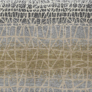 HomeRoots 10' Gray Beige Ivory Geometric Washable Area Rug - Stylish Indoor Outdoor Decor for Any Space 690680