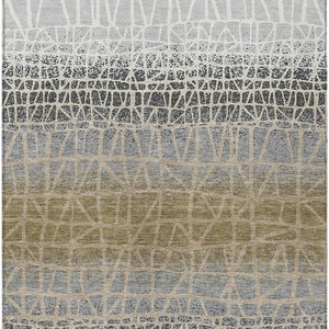 HomeRoots 10' Gray Beige Ivory Geometric Washable Area Rug - Stylish Indoor Outdoor Decor for Any Space 690680