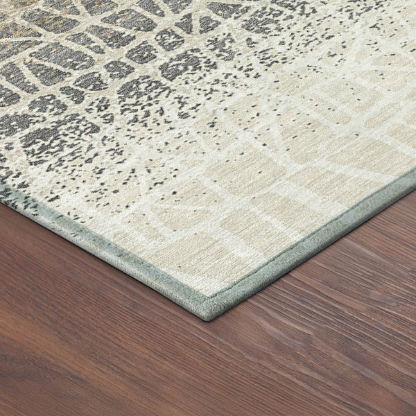 HomeRoots 8' Stylish Geometric Washable Round Indoor/Outdoor Area Rug - Durable, Easy-Care, Versatile Design! 690683