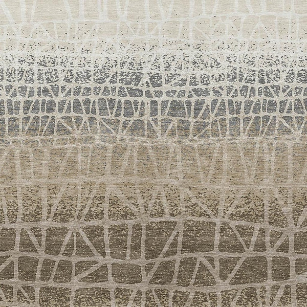 HomeRoots 10' Stylish Ivory Brown Geometric Washable Area Rug for Indoor/Outdoor Use - Durable & Easy Care 690686