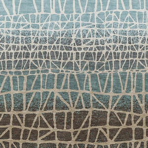 HomeRoots 10' Teal Blue Geometric Area Rug - Washable, Durable Indoor/Outdoor Design for High-Traffic Spaces 690692