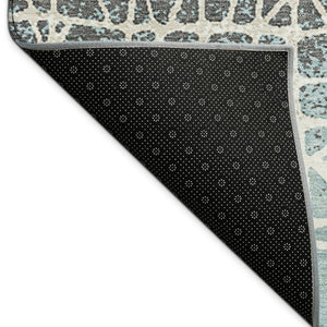 HomeRoots 10' Teal Blue Geometric Area Rug - Washable, Durable Indoor/Outdoor Design for High-Traffic Spaces 690692