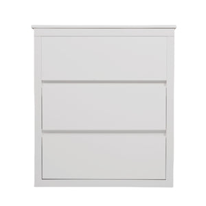 English Elm Christopher Knight Home® - 30" Bathroom Vanity with Ceramic Sink, 2 Soft-Close Full-Extension Drawers, Handle-Free 45° Design, Durable MDF White N817P280549W