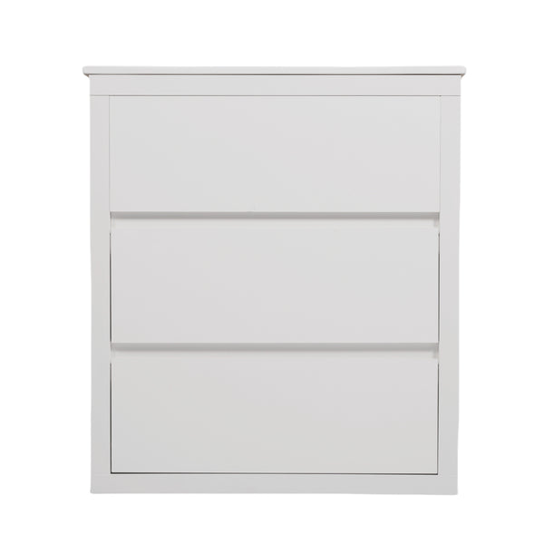 English Elm Christopher Knight Home® - 30" Bathroom Vanity with Ceramic Sink, 2 Soft-Close Full-Extension Drawers, Handle-Free 45° Design, Durable MDF White N817P280549W