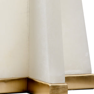 Chelsea House Alabaster Pyramid Lamp With Antique Brass Base — 34" Tall Soft-Glow Shade, Compact 9.5" Footprint Elegance 69071