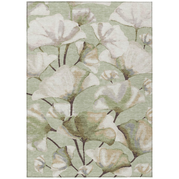 HomeRoots 10' X 14' Vibrant Lime Green Botanical Area Rug - Washable, Durable, Stylish for Indoor & Outdoor Use 690710