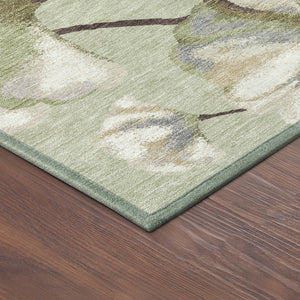 HomeRoots 10' X 14' Vibrant Lime Green Botanical Area Rug - Washable, Durable, Stylish for Indoor & Outdoor Use 690710