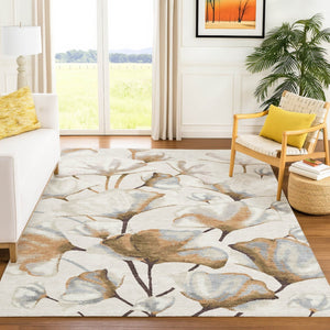 HomeRoots 10' Stylish Copper Ivory Botanical Leaves Area Rug - Washable, Durable, Indoor/Outdoor Essential! 690716