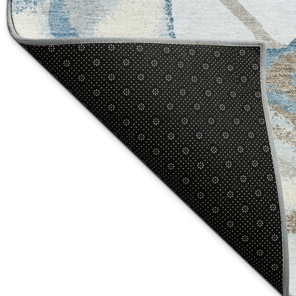 HomeRoots 9' X 12' Sky Blue Botanical Leaves Area Rug – Washable, Durable, Stylish Accent for Indoor/Outdoor Use 690727