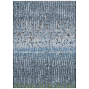 HomeRoots 5' Blue and Green Abstract Washable Area Rug - Stylish Indoor/Outdoor Durable Design for Any Space 690736