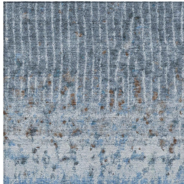 HomeRoots 8' X 10' Vibrant Blue and Green Abstract Washable Area Rug for Indoor/Outdoor High-Traffic Spaces 690738