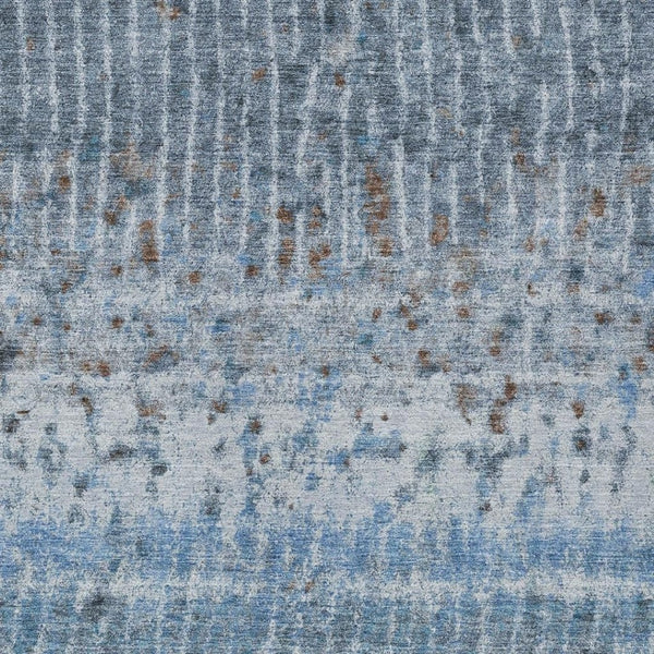 HomeRoots 9' X 12' Blue and Green Abstract Area Rug - Washable, Stain-Resistant, Indoor/Outdoor Durability! 690739