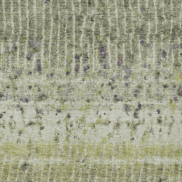 HomeRoots 5' Olive Green and Copper Abstract Washable Area Rug - Ideal for Indoor/Outdoor Spaces, Durable Design 690742