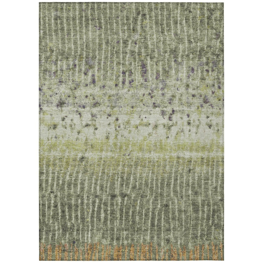 HomeRoots 9' Contemporary Olive Green and Copper Abstract Washable Area Rug for Indoor and Outdoor Spaces 690745