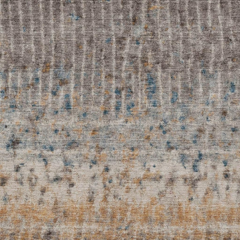 HomeRoots 5' Taupe, Merlot & Copper Abstract Washable Area Rug for Indoor/Outdoor Spaces - Durable & Stylish 690748