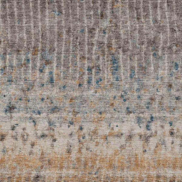 HomeRoots 5' Taupe, Merlot & Copper Abstract Washable Area Rug for Indoor/Outdoor Spaces - Durable & Stylish 690748