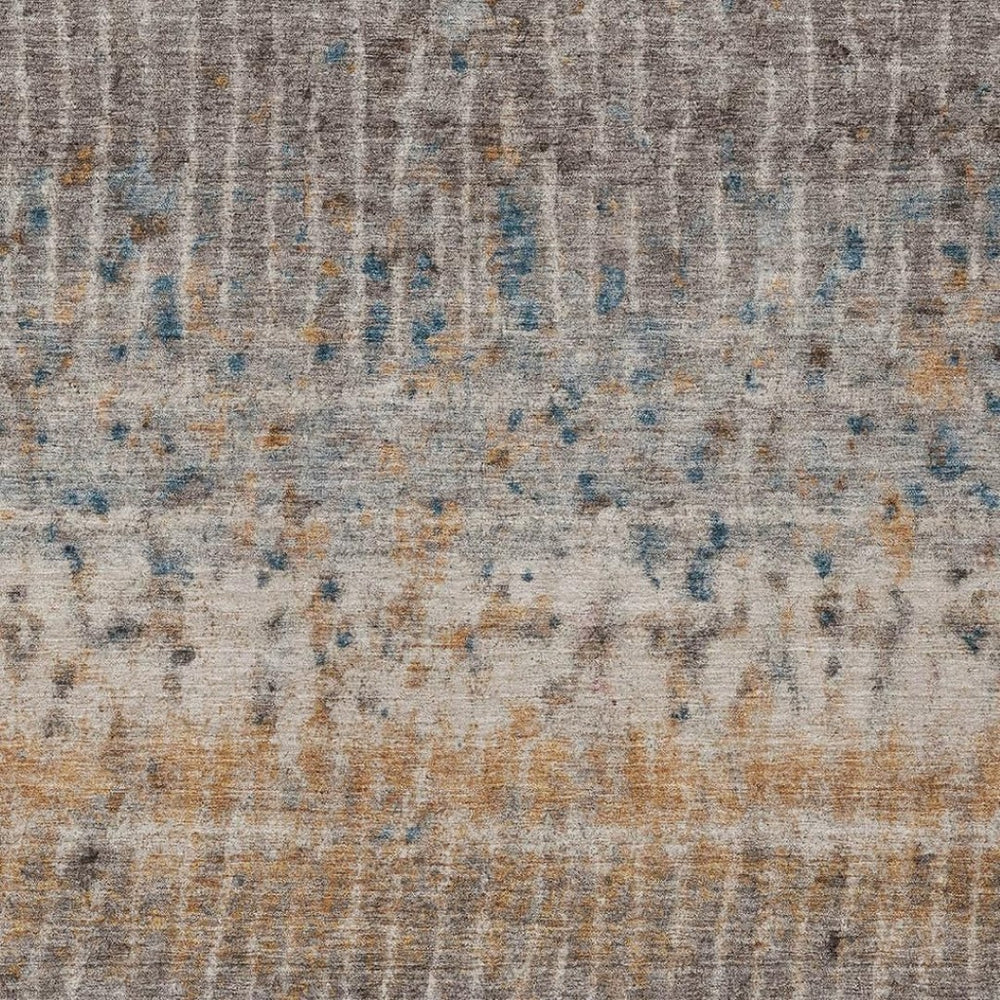 HomeRoots 8' X 10' Stylish Taupe, Merlot & Copper Abstract Area Rug - Washable, Durable for Indoor/Outdoor Use 690750
