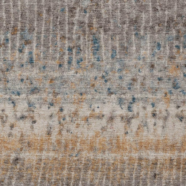 HomeRoots 8' X 10' Stylish Taupe, Merlot & Copper Abstract Area Rug - Washable, Durable for Indoor/Outdoor Use 690750