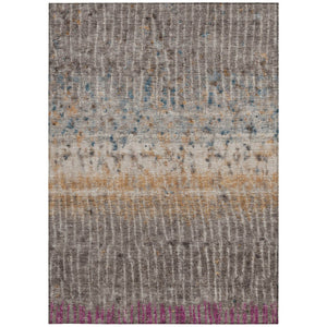 HomeRoots 8' X 10' Stylish Taupe, Merlot & Copper Abstract Area Rug - Washable, Durable for Indoor/Outdoor Use 690750