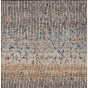 HomeRoots 10' X 14' Abstract Taupe, Merlot & Copper Washable Area Rug for Indoor/Outdoor Versatility & Style 690752