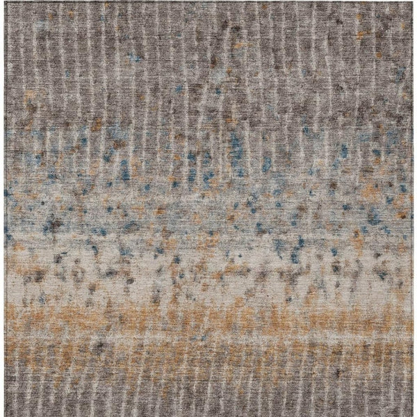 HomeRoots 10' X 14' Abstract Taupe, Merlot & Copper Washable Area Rug for Indoor/Outdoor Versatility & Style 690752