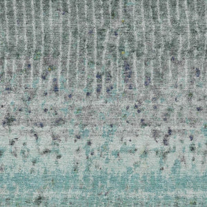 HomeRoots 5' X 8' Teal Blue Gold Gray Abstract Area Rug - Washable, Durable Indoor/Outdoor Modern Design 690754