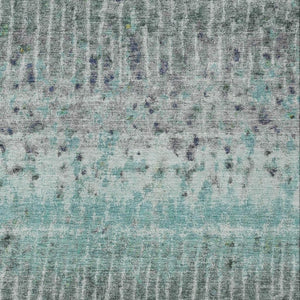 HomeRoots 8' X 10' Teal Blue Gold Gray Abstract Washable Rug - Durable Indoor Outdoor Design for Busy Homes 690756