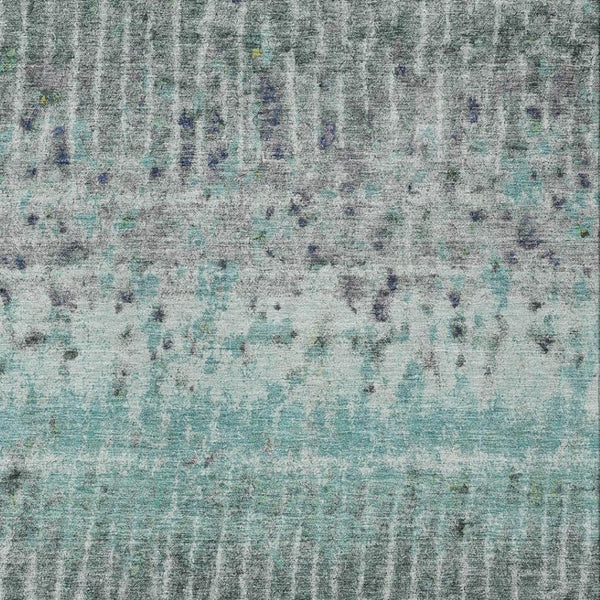 HomeRoots 8' X 10' Teal Blue Gold Gray Abstract Washable Rug - Durable Indoor Outdoor Design for Busy Homes 690756