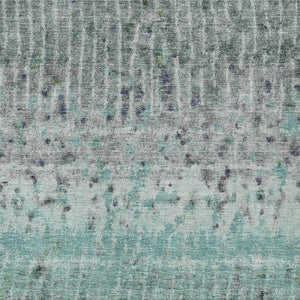 HomeRoots 10' Teal Blue Gold Gray Abstract Washable Area Rug – Durable, Stylish, Indoor/Outdoor Versatility! 690758