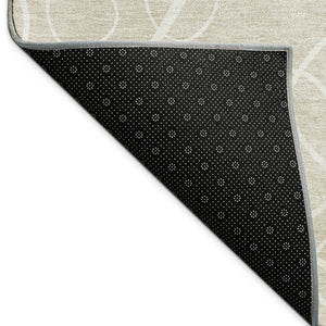HomeRoots 5' X 8' Beige and Ivory Geometric Area Rug - Washable, Stain-Resistant for Indoor & Outdoor Use! 690760
