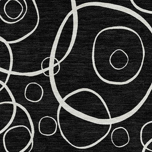 HomeRoots 5' X 8' Stylish Black and Ivory Geometric Area Rug - Washable, Durable, Versatile for Indoor/Outdoor Use 690766