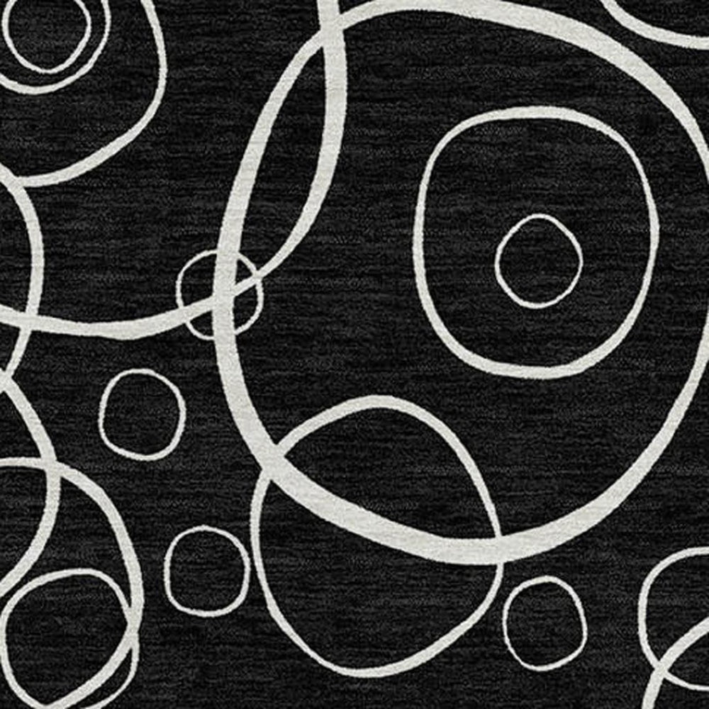 HomeRoots 8' X 10' Stylish Black & Ivory Geometric Rug - Machine Washable, Indoor/Outdoor, Stain-Resistant Design 690768