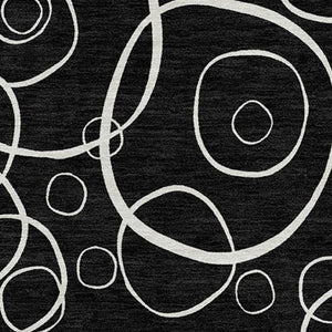 HomeRoots 8' X 10' Stylish Black & Ivory Geometric Rug - Machine Washable, Indoor/Outdoor, Stain-Resistant Design 690768