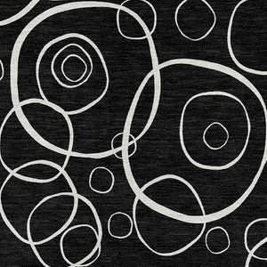HomeRoots 8' X 10' Stylish Black & Ivory Geometric Rug - Machine Washable, Indoor/Outdoor, Stain-Resistant Design 690768