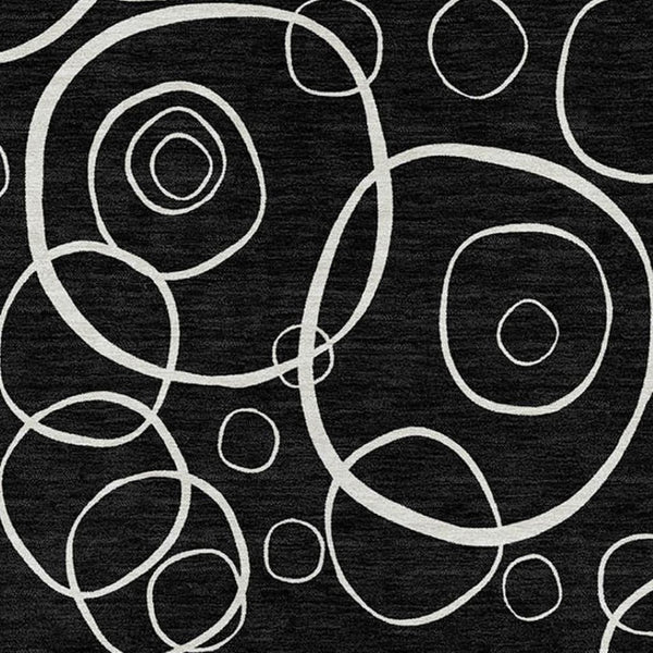 HomeRoots 8' X 10' Stylish Black & Ivory Geometric Rug - Machine Washable, Indoor/Outdoor, Stain-Resistant Design 690768