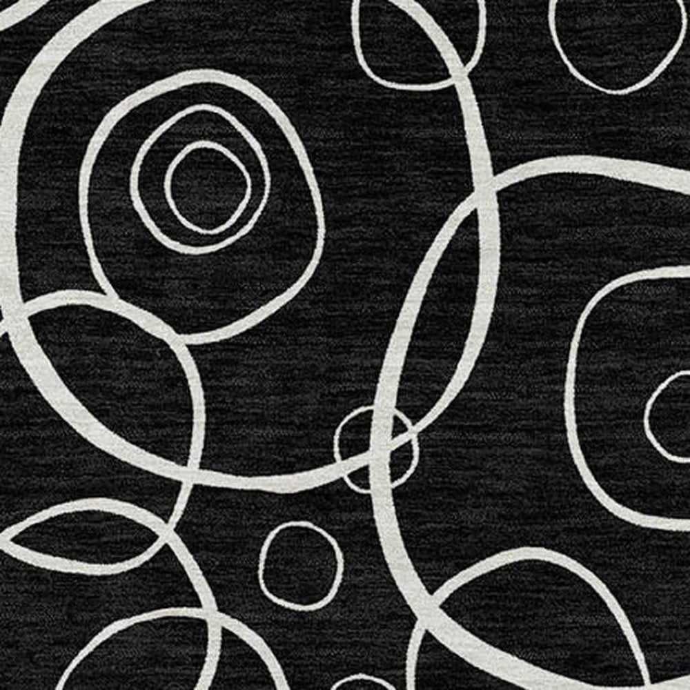 HomeRoots 9' X 12' Stylish Black and Ivory Geometric Indoor Outdoor Area Rug - Washable, Durable, Versatile! 690769