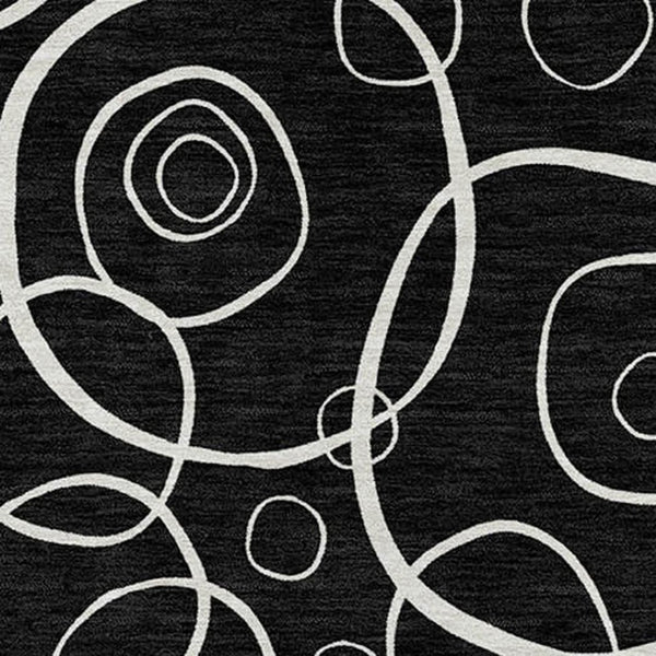 HomeRoots 9' X 12' Stylish Black and Ivory Geometric Indoor Outdoor Area Rug - Washable, Durable, Versatile! 690769