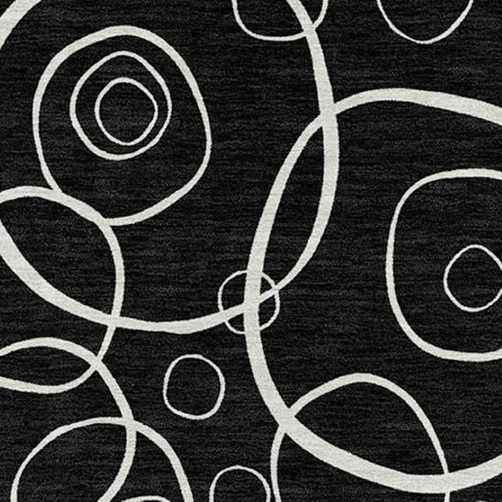 HomeRoots 10' Black and Ivory Geometric Washable Area Rug – Modern Design for Indoor & Outdoor Spaces, Durable! 690770
